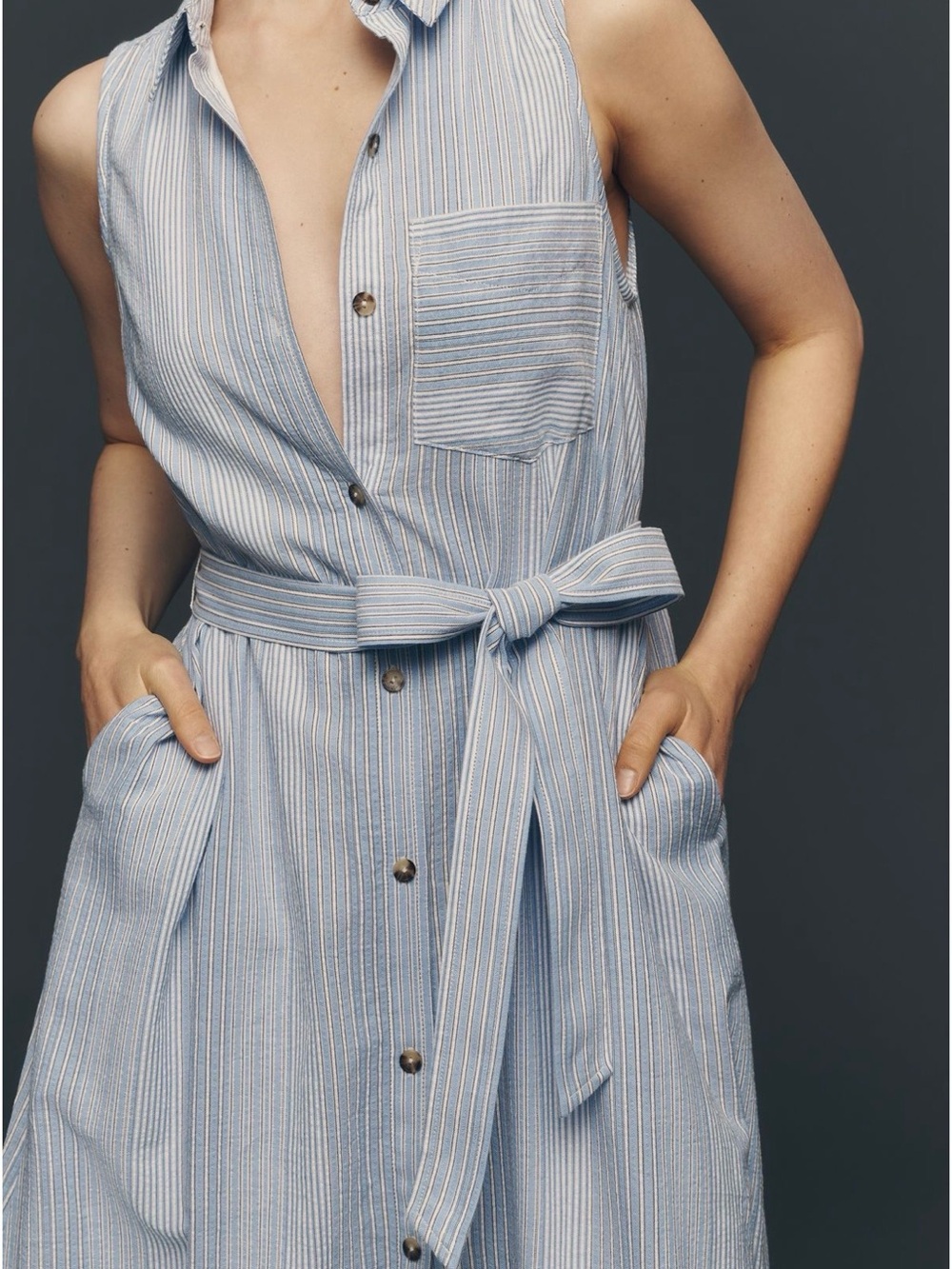 NWT! Maeve Mona cotton maxi shirt dress - Picture 3 of 9